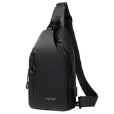 A-QMZL Sling Bags Mens Anti-theft Chest Bag Small Shoulder Bag Crossbody Bags Outdoor Waterproof Casual Man Bags with USB Charging Port Lightweight Sling Bag for Hiking,Cycling, Traveling (black)